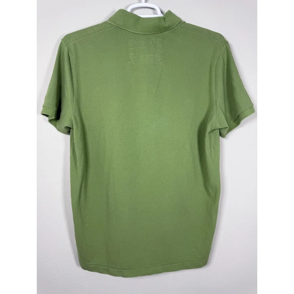 Vintage Y2K American Eagle Outfitters Mens Green Pique Polo Shirt Large Preppy